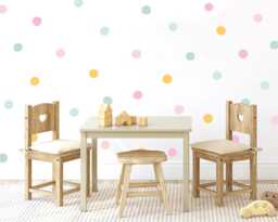 Watercolor Polka Dot Wall Decals Pastel Nursery Stickers - 90 Pack - thumbnail 1