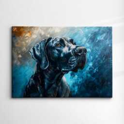 Great Dane Pose Abstract Dog Pet Animal Painting Splatter Wall Art, Framed Canvas Poster Print, Home Kitchen Office Room Decor, Gifts - thumbnail 3