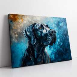Great Dane Pose Abstract Dog Pet Animal Painting Splatter Wall Art, Framed Canvas Poster Print, Home Kitchen Office Room Decor, Gifts - thumbnail 2