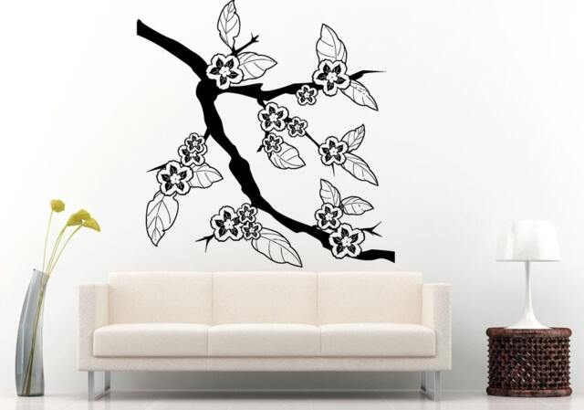 Sakura Japanese Tree Flower Branch Asian Nature Floral Decoration Wall Decal Vinyl Sticker Mural Room Decor L1129 - image 1