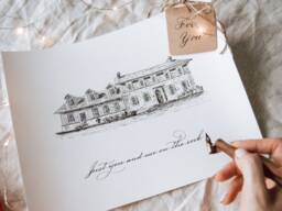 Custom Calligraphy Art Print Handwritten Letter, Drawing From Photo - thumbnail 1