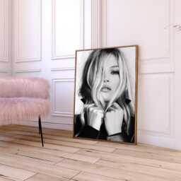Kate Moss Photography Print Black Leather Jacket, Fashion Wall Art - thumbnail 3