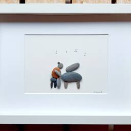 Pebble Art Piano Picture, Musician Gift, Framed Wall Decor - thumbnail 3
