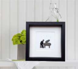 Pebble Art Piano Picture, Musician Gift, Framed Wall Decor - thumbnail 1