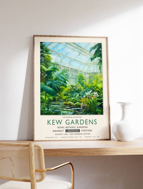 Kew Gardens Print, London Botanical William Morris Poster, Vintage Wall Art, Floral A1/A2/A3/A4 - image 1