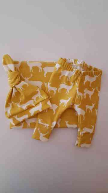 Elk Organic Swaddle & Newborn Hat Set. Boy Take Home Leggings. Baby Clothes. Shower Gift. Photo Prop - image 1