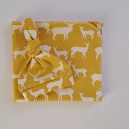 Elk Organic Swaddle & Newborn Hat Set. Boy Take Home Leggings. Baby Clothes. Shower Gift. Photo Prop - thumbnail 4