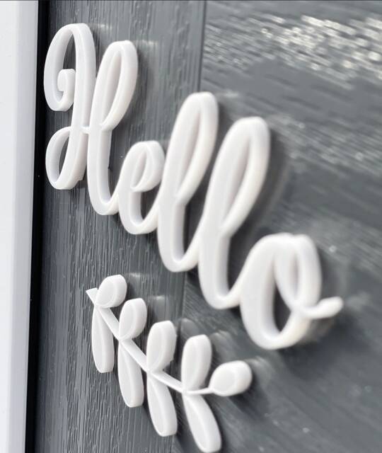 Hello, Goodbye, Welcome 3D Acrylic Front Door Sign & Vine, Letterbox Sign, Outdoor Decoration 3mm - image 1