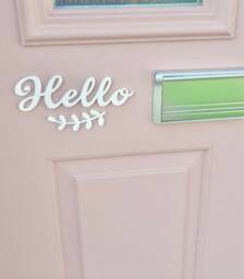 Hello, Goodbye, Welcome 3D Acrylic Front Door Sign & Vine, Letterbox Sign, Outdoor Decoration 3mm - thumbnail 3