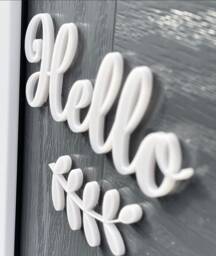 Hello, Goodbye, Welcome 3D Acrylic Front Door Sign & Vine, Letterbox Sign, Outdoor Decoration 3mm - thumbnail 1