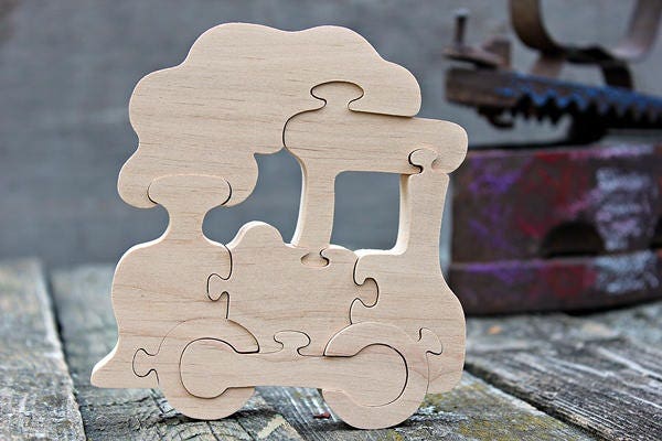 Handmade Wooden Train, Christmas Toys, Eco Natural Eco Friendly, Montessori Baby, Toys Wooden Puzzle - image 1