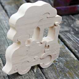 Handmade Wooden Train, Christmas Toys, Eco Natural Eco Friendly, Montessori Baby, Toys Wooden Puzzle - thumbnail 2
