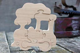 Handmade Wooden Train, Christmas Toys, Eco Natural Eco Friendly, Montessori Baby, Toys Wooden Puzzle - thumbnail 1