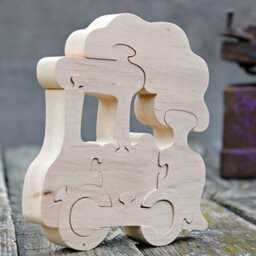 Handmade Wooden Train, Christmas Toys, Eco Natural Eco Friendly, Montessori Baby, Toys Wooden Puzzle - thumbnail 3