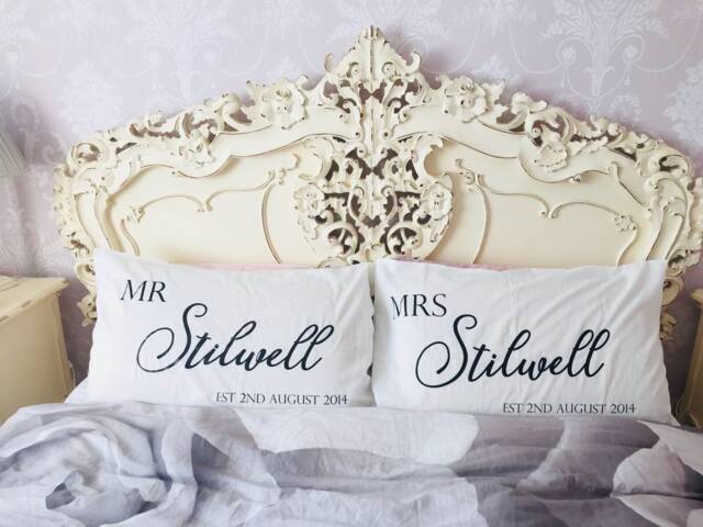 Mr & Mrs Display Pillowcases, Perfect Anniversary Or Valentines Gift - image 1