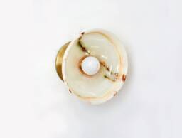 Unique Onyx Stone Wall Fixture Light Sconce Lamp Vanity Powder Room Living