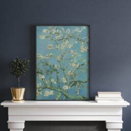 Van Gogh Wall Art, Almond Blossom Painting Print, Spring Flower Poster, Printable Large Canvas, Blue Gallery Botanical, French Decor - thumbnail 3