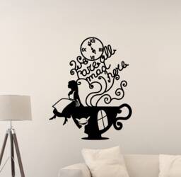 We're All Mad Here Poster Quote Alice in Wonderland Wall Decal Kids Room Girl Nursery Mural Vinyl Sticker Kitchen Decor Art Print X6 - thumbnail 1