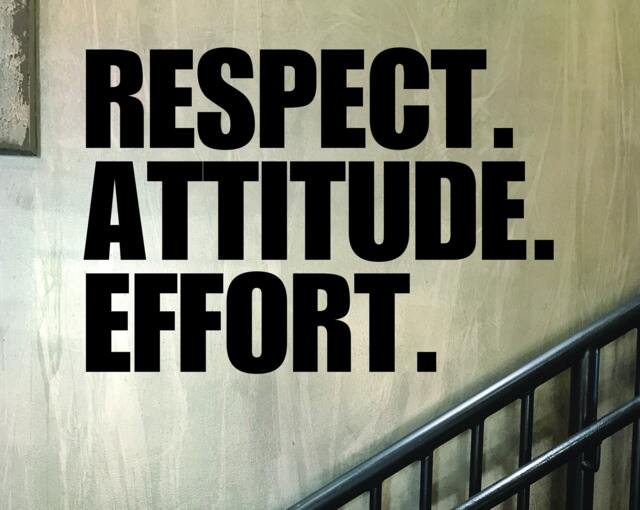 Gym Ideas, Fitness Motivation Quote, Classroom Wall Decor, Respect. Attitude. Effort. 205 - image 1