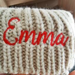 Personalized Knitted Christmas Stocking Embroidered Cable Knit Family Stockings - thumbnail 2