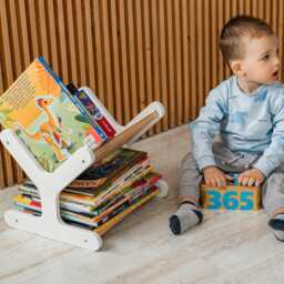 Nursery Library Bookshelf, Montessori Book Holder Shelf For Baby Room Reading Corner Decor, Wooden Kids Bookshelf Furniture