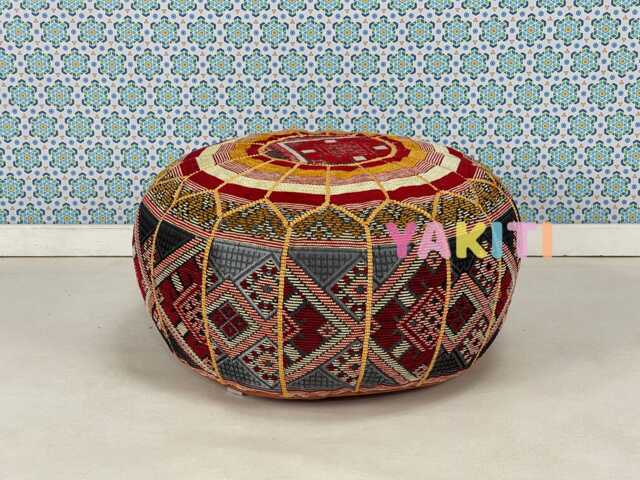 Authentic Ottoman Seating, Handmade Moroccan Pouf, Bohemian Home D??cor, Artisan-Made For Cozy Interiors, Luxury Pouf - image 1