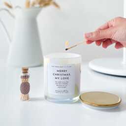 Merry Christmas My Love Scented Candle Lid & Matches Include Luxurious Xmas Gift For Wife Girlfriend Fianc?? Newlywed Wifey - thumbnail 2