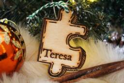 Personalised Jigsaw Piece Christmas Ornament Wood Custom Bauble Laser Engrave Rustic Wooden Name Decoration Jigsaws Puzzles Hobby - thumbnail 1