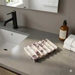 Soap Holder Natural Marble - Calacatta Viola Draining Dish - thumbnail 2