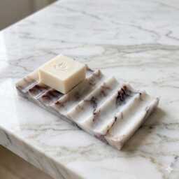 Soap Holder Natural Marble - Calacatta Viola Draining Dish