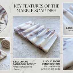 Soap Holder Natural Marble - Calacatta Viola Draining Dish - thumbnail 4