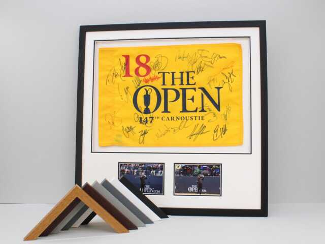 Flag Display Frame, With Two Photographs. 60x60cm. Perfect For Golf Flags. The Open - Masters Empty Wooden Frame Your - image 1