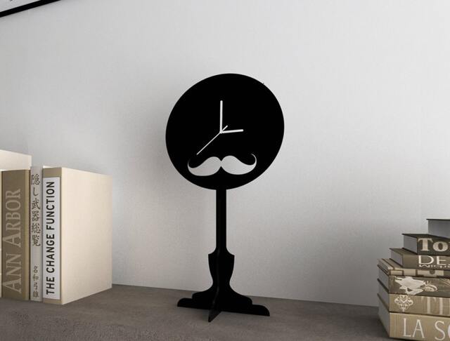 Moustache - Silhouette Table Clock - image 1