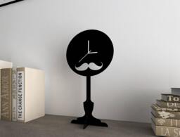 Moustache - Silhouette Table Clock - thumbnail 1