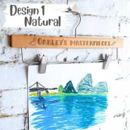 Children's Art Hanger Display, Kids, Wooden/Metal, Personalised With Name & Design, Gallery Hangers, Craft Work/Paintings - thumbnail 3