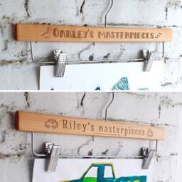 Children's Art Hanger Display, Kids, Wooden/Metal, Personalised With Name & Design, Gallery Hangers, Craft Work/Paintings - thumbnail 2