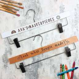 Children's Art Hanger Display, Kids, Wooden/Metal, Personalised With Name & Design, Gallery Hangers, Craft Work/Paintings - thumbnail 1