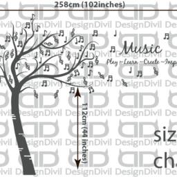 "Customisable Large Musical Notes Tree Wall Decal " - thumbnail 3