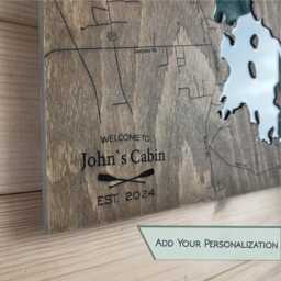 Lake Map Minnetonka Emerald Green Resin Wall Art, Statement Decor For Cabin - thumbnail 4