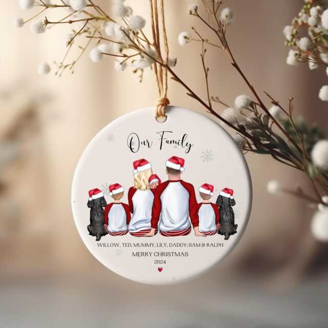 Personalised Family Christmas Bauble, Ornament, Gifts, Secret Santa Gift - image 1