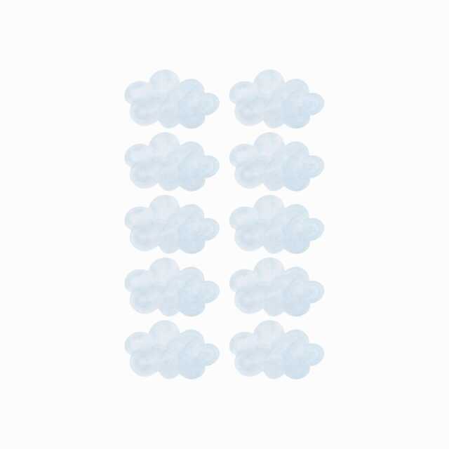 Blue Watercolour Clouds Fabric Wall Stickers. Removable & Reusable - image 1