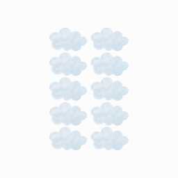 Blue Watercolour Clouds Fabric Wall Stickers. Removable & Reusable
