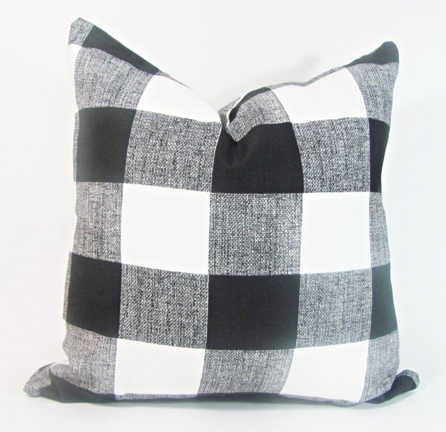 "Black Pillow - Checker .black & White Pillow. Euro Sham-26"" X 26" - image 1