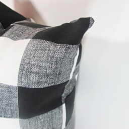 "Black Pillow - Checker .black & White Pillow. Euro Sham-26"" X 26" - thumbnail 3