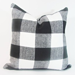 "Black Pillow - Checker .black & White Pillow. Euro Sham-26"" X 26" - thumbnail 2