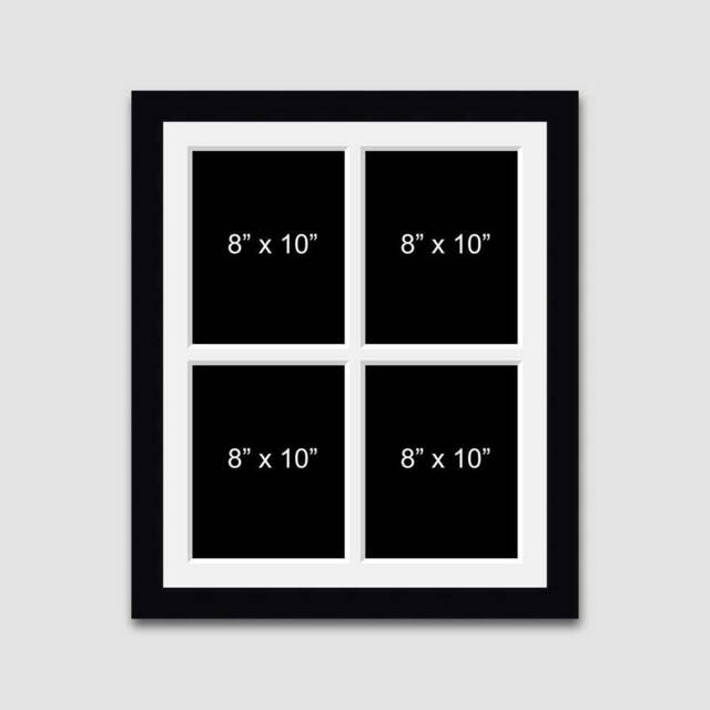Multi Photo Picture Frame - 4 Apertures 8x10 Size in A 22mm Black - image 1