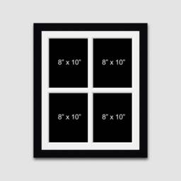 Multi Photo Picture Frame - 4 Apertures 8x10 Size in A 22mm Black - thumbnail 1