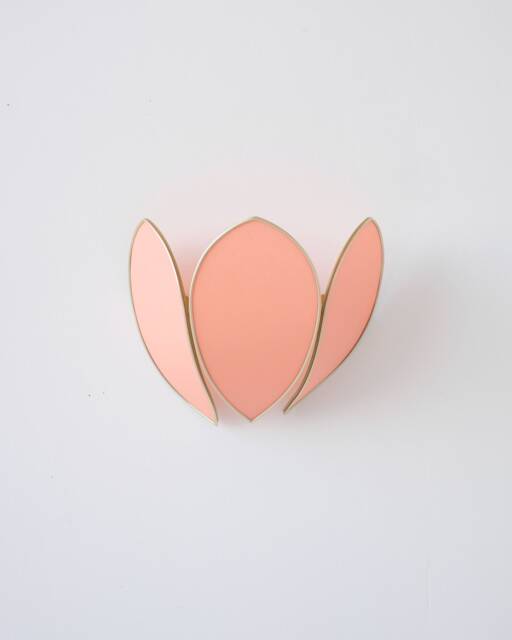 Coral & Gold Flower Wall Lamp - image 1
