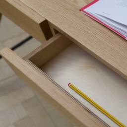 Konk ??? Yackt 2.0 [Oak] Bespoke Sizes Available Oak & Steel Mid Century Desk, Modern Minimal Office Work Station With Storage Drawers - thumbnail 3