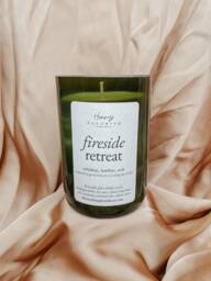 Fireside Retreat - Whiskey & Leather Wine Bottle Candle - thumbnail 1